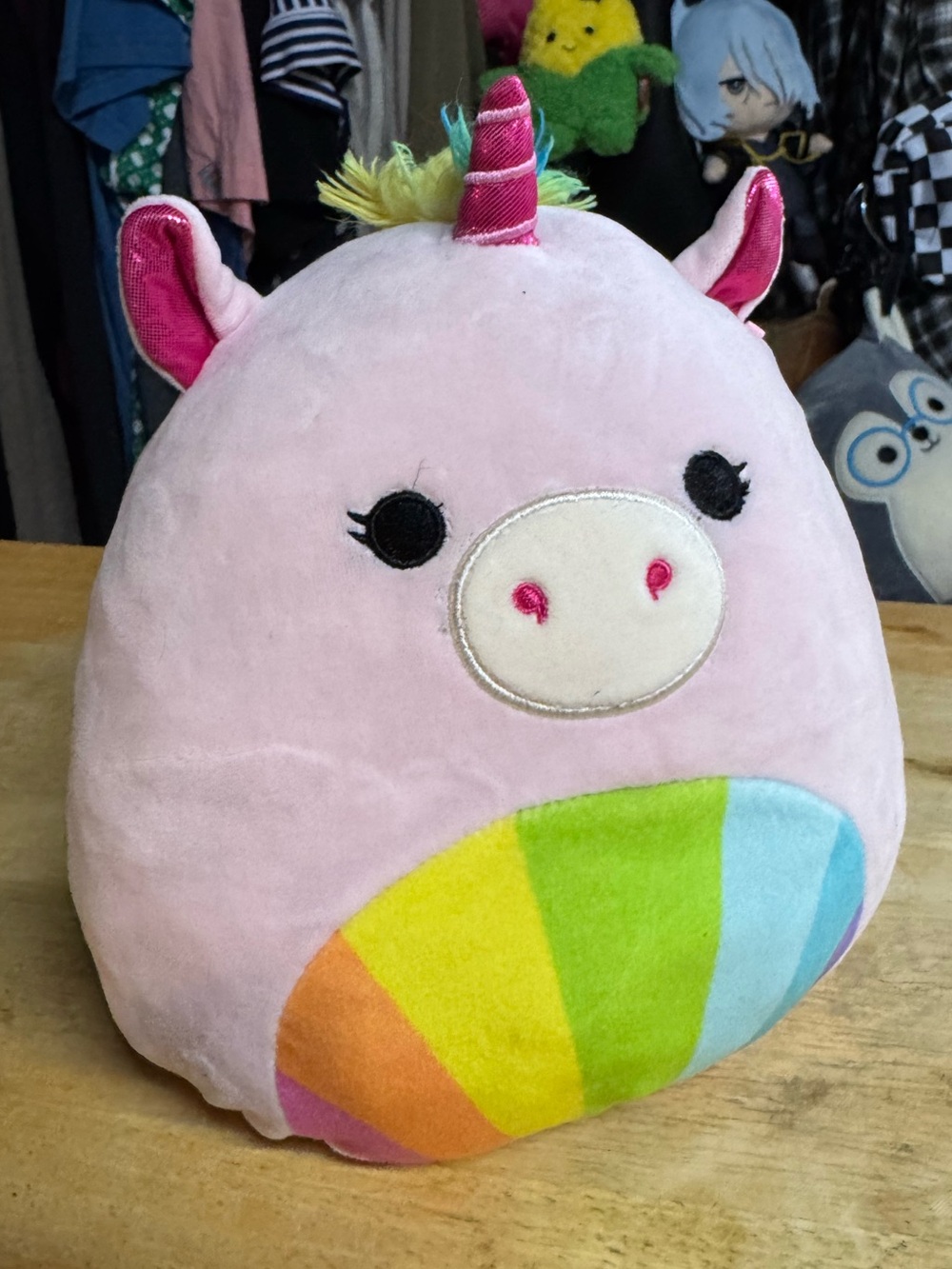 Pink Unicorn Plush Toy with Rainbow Belly - Kids Toy